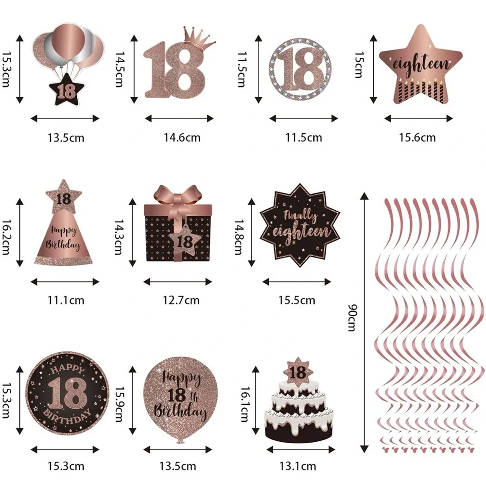 Rose Gold 18th Birthday Party Decoration Set Princess Tiara Crown & Sash NEW